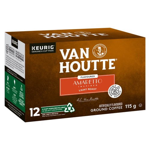 Van Houtte Coffee Pods Amaretto Light Roast 12 K-Cups 115 g