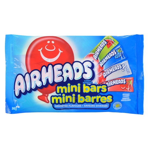 Airheads Candy Mini Bars Laydown Bag Assorted 340 g