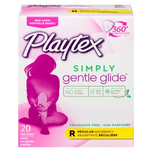 Playtex Simply Gentle Glide Tampons Regular 20 Count 
