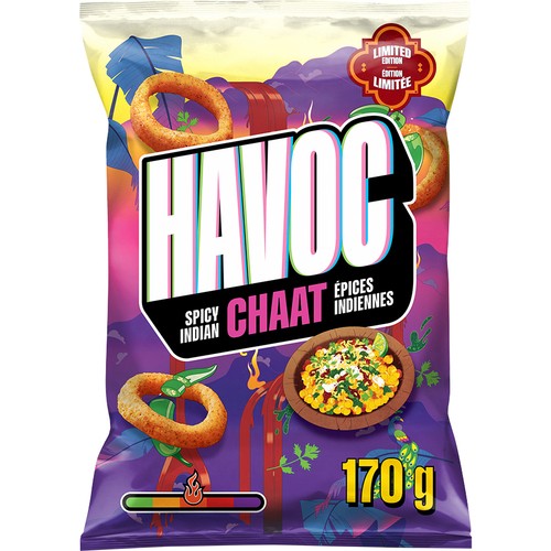 Havoc Corn Snacks Spicy Indian Chaat Flavoured 170 g