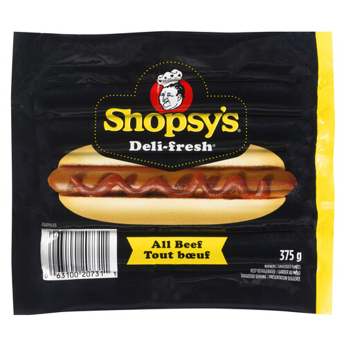 Shopsy's Deli-Fresh All Beef Wieners 375 g