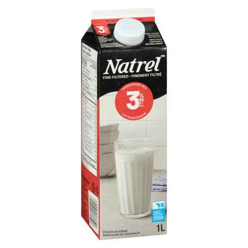 Natrel 3.25% Milk Fine-Filtered Homogenized 1 L