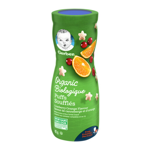 Nestle Gerber Organic Puffs Cranberry Orange 42 g