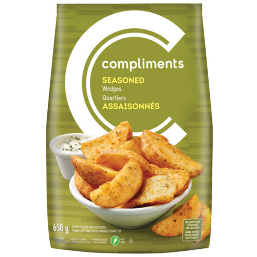 Compliments Frozen Potato Wedges Cut Seasoned 650 g