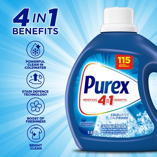 Purex Liquid Laundry Detergent Coldwater 3.85 L