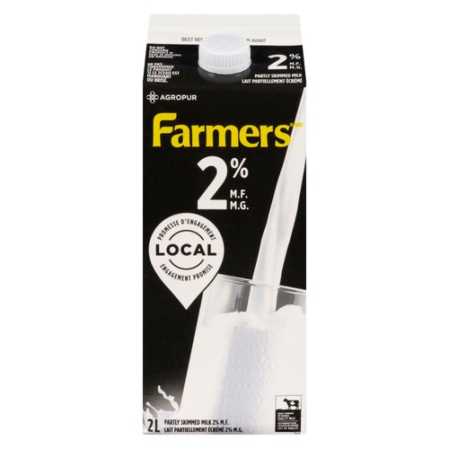 Farmers 2% Milk Partly Skimmed Carton 2 L