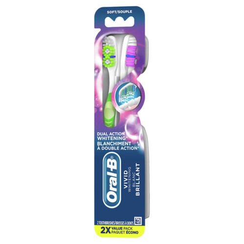 Oral-B Toothbrushes 3D White Vivid Soft 2 EA