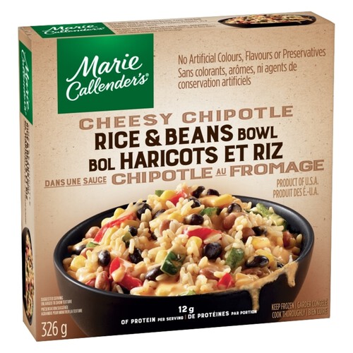 Marie Callender's Frozen Entrée Bowl Cheesy Chipotle Rice & Beans 326 g