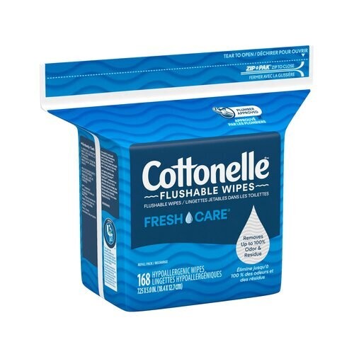 Cottonelle Fresh Care Flushable Wet Wipes Adult Wet Wipes 1 Refill Pack 168 Count