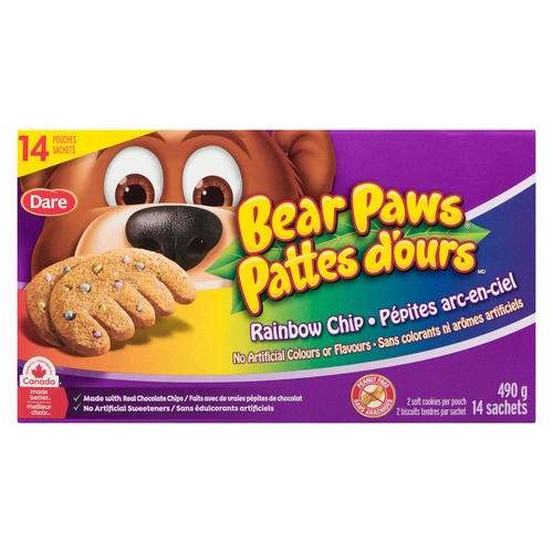 Dare Bear Paws Soft Cookies Rainbow Chip 490 g