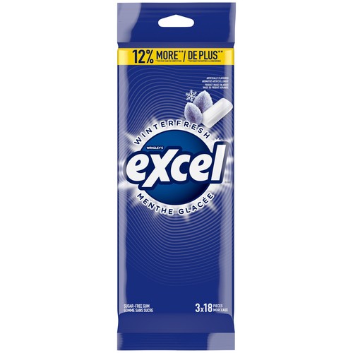 Excel Sugar-Free Chewing Gum Winterfresh 18 Pieces 3 Pack