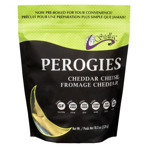 Stellas Gluten-Free Frozen Perogies Cheddar Potato 520 g 