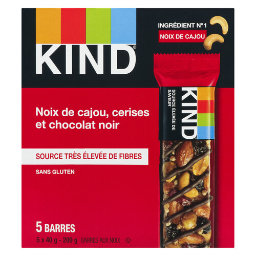 Kind Gluten-Free Snack Bar Chocolate Cherry Cashew 5 x 40 g