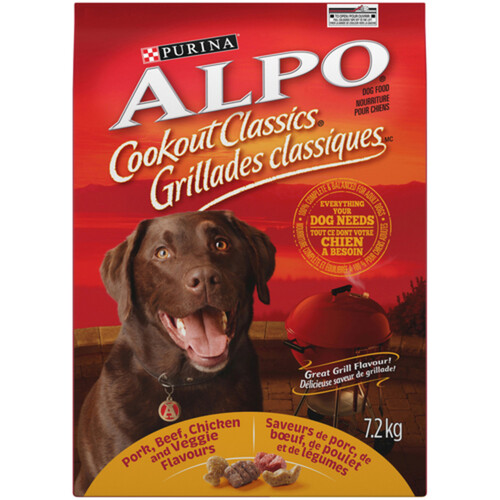 Alpo Cookout Dry Dog Food Classics Pork Beef Chicken & Veggie 7.2 kg