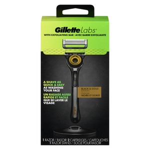 Gillette Labs Black And Gold Edition Razor With 2 Blades 1 Stand ...