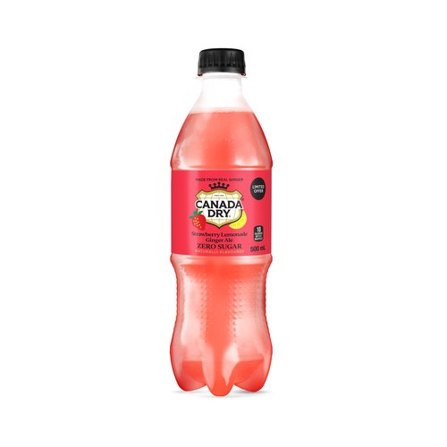 Canada Dry Zero Sugar Ginger Ale Strawberry Lemonade 500 ml