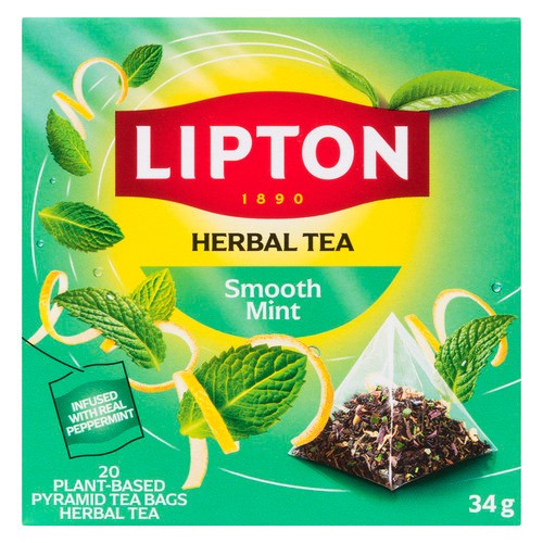 Lipton Plant-Based Herbal Tea Smooth Mint 20 Tea Bags 34 g