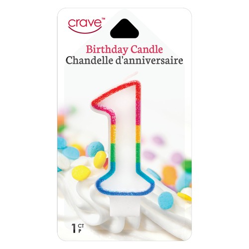 Crave Birthday Candle Number One 1 Count