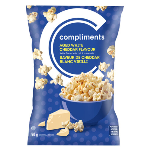 Compliments Kettle Corn Aged White Cheddar 190 g