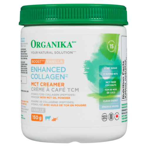 Organika Enhanced Collagen Supplements Boost Vanilla 150 g