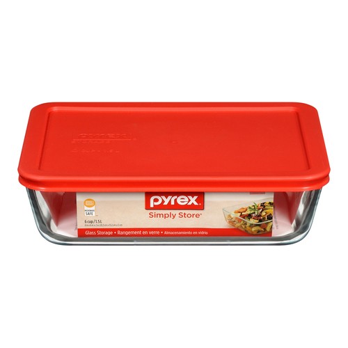 Pyrex Storage Plus Storage Rectangular Red 6 Cup/1.42 L 1 EA