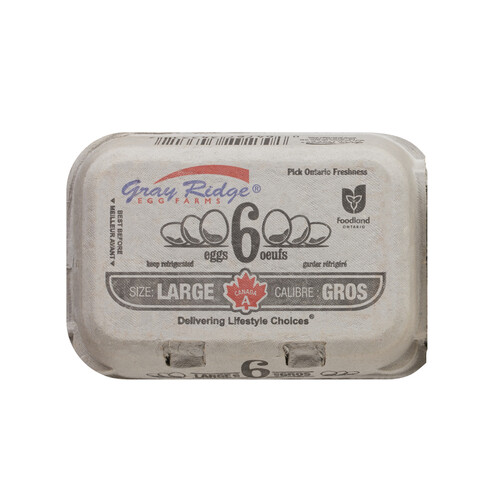 Gray Ridge White Eggs Grade A Large 6 Count