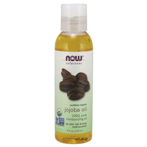 Now Organic Moisturizing Jojoba Oil 100 % Pure For Skin Hair & Body 118 ml