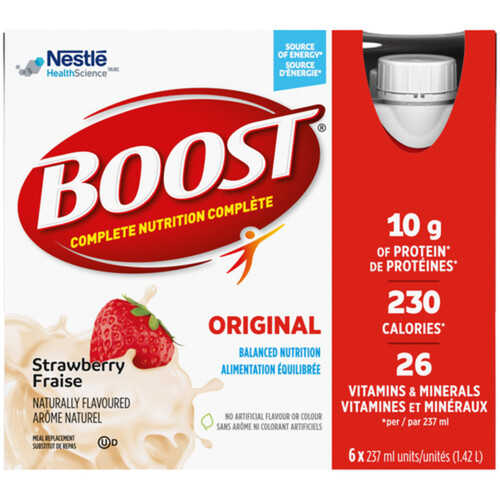 Nestle Boost Meal Replacement Original Strawberry 6 x 237 ml (bottles)
