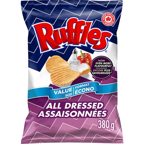 Ruffles Potato Chips All Dressed Value Size 380 g
