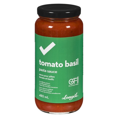 Longo's Essential Pasta Sauce Tomato Basil 480 ml
