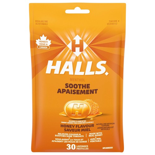 Halls Mentho-Lyptus Cough Drops Honey Flavour 30 Lozenges