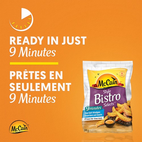 McCain Bistro Selects Wedges Sea Salt 9 Minutes 600 g  (frozen)