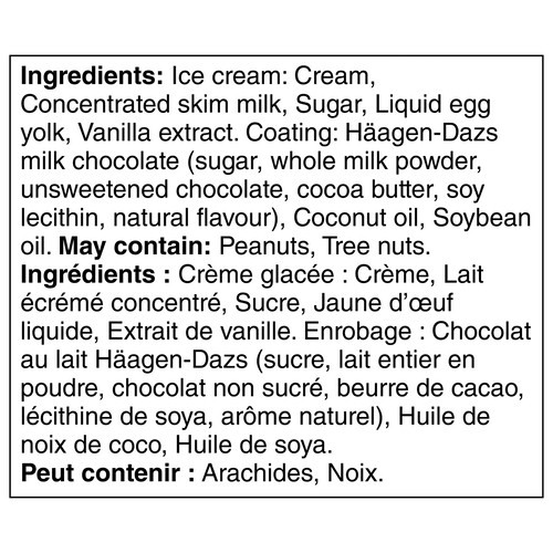 Häagen-Dazs Ice Cream Bars Minis Vanilla Milk 4 x 55 ml