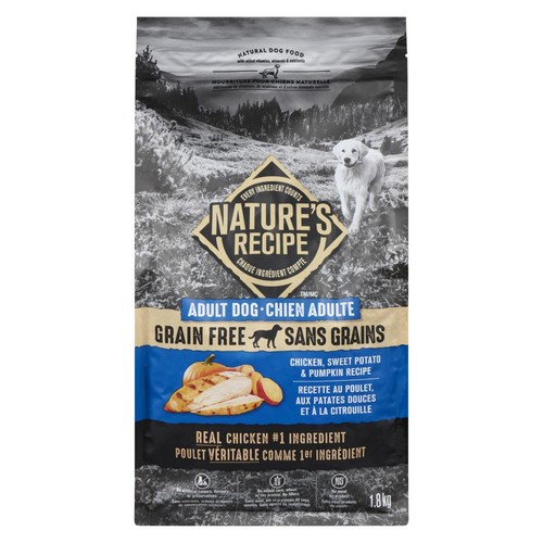 Nature's Recipe Grain-Free Adult Dry Dog Food Chicken 1.8 kg