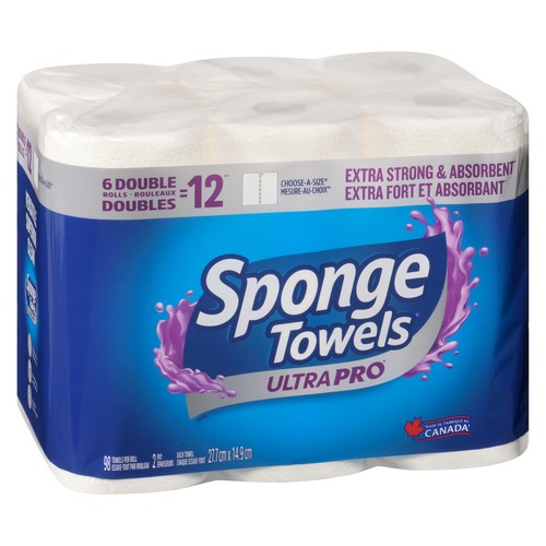 Sponge Towels Paper Towel Ultra Pro 2-Ply 6 Double Rolls x 98 Sheets