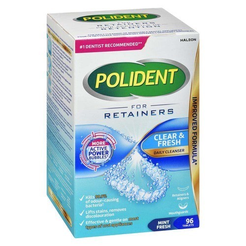 Polident Daily Cleanser For Retainers Mint Fresh Tablets 96 Count