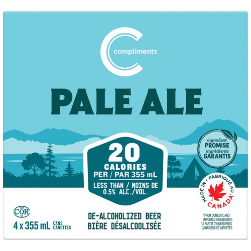 Compliments Non Alcoholic Beer Pale Ale 4 x 355 ml (cans)
