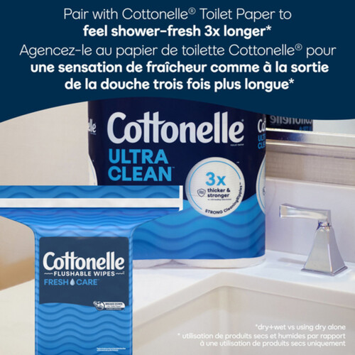 Cottonelle Fresh Care Flushable Wet Wipes Refill Pack 168 Count