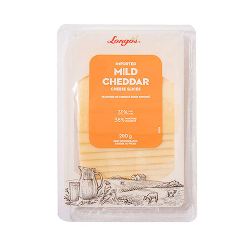 Longo's Sliced Cheese Mild Cheddar 200 g