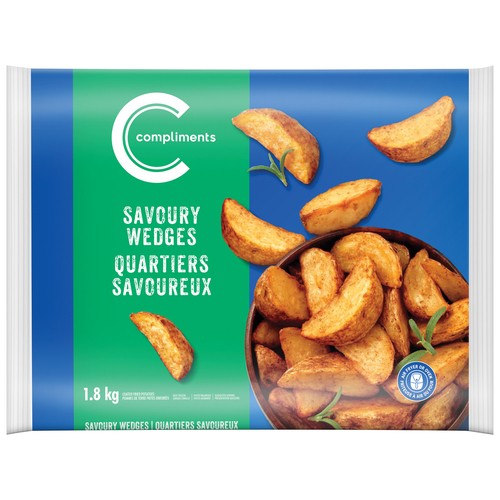 Compliments Frozen Fried Potatoes Savory Wedges 1.8 kg