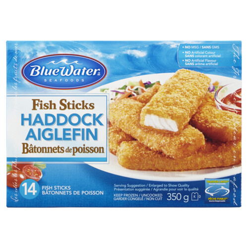 BlueWater Seafoods Frozen Fish Sticks Haddock 350 g