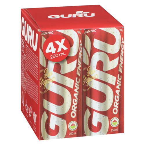 Guru Organic Energy Drink 4 x 250 ml (cans)