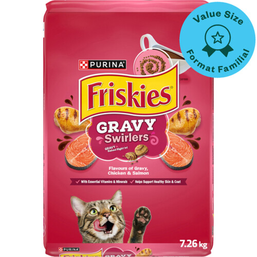 Friskies Gravy Swirlers Dry Cat Food Chicken And Salmon Flavours 7.26 kg