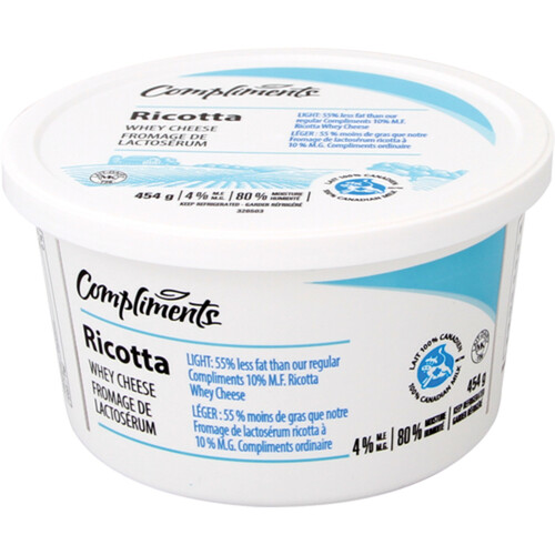 Compliments 4% Ricotta Cheese Light 454 g