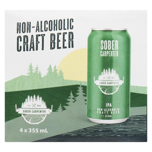 Sober Carpenter Non Alcoholic Beer IPA 4 x 355 ml (cans)