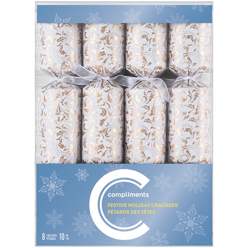 Compliments Festive Holiday Crackers 10-Inch 8 Pack