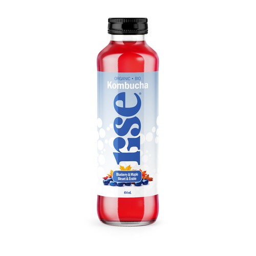Rise  Organic Kombucha Tea Blueberry & Maple 414 ml (bottle)