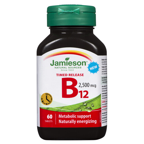 Jamieson Vitamin B12 Supplement 2500 mcg Tablets 60 Count