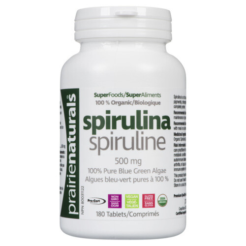 Prairie Naturals Organic Spirulina 180 Tablets