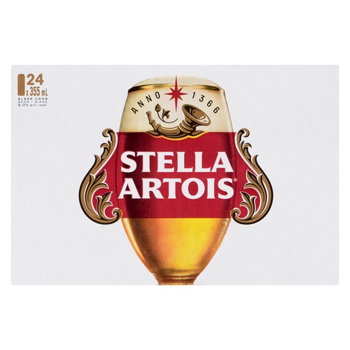 Stela Artois Beer 5% Alcohol 24 x 355 ml (cans)